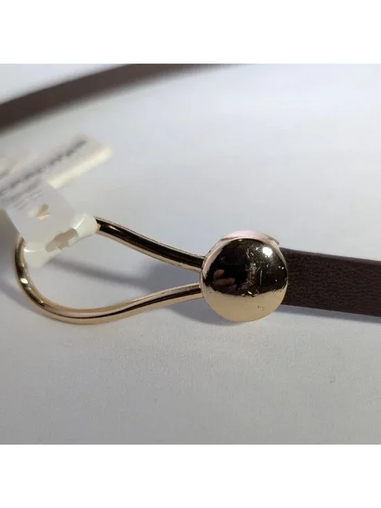 Francescas Millie Belt NWT Faux Leather Brown Womens M/L - Picture 5 of 6